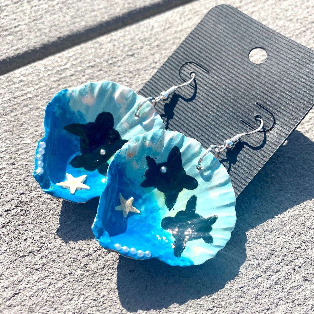 Handmade Sea Turtle Earrings